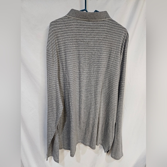 Jos A Bank Reserve Tailored Fit 4XLT Gray Cotton Pattern LS Polo Shirt. NWT - Picture 2 of 6